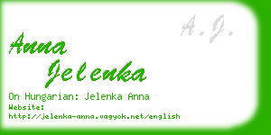 anna jelenka business card